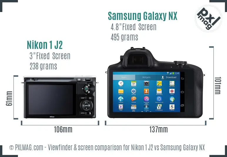 Nikon 1 J2 vs Samsung Galaxy NX Screen and Viewfinder comparison