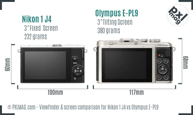 Nikon 1 J4 vs Olympus E-PL9 Screen and Viewfinder comparison Nikon 1 J4 vs Olympus E-PL9 Screen and Viewfinder comparison