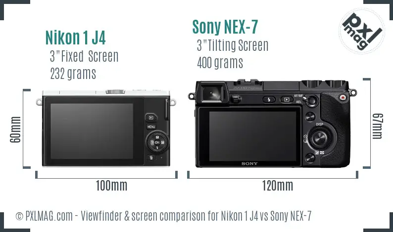 Nikon 1 J4 vs Sony NEX-7 Screen and Viewfinder comparison Nikon 1 J4 vs Sony NEX-7 Screen and Viewfinder comparison