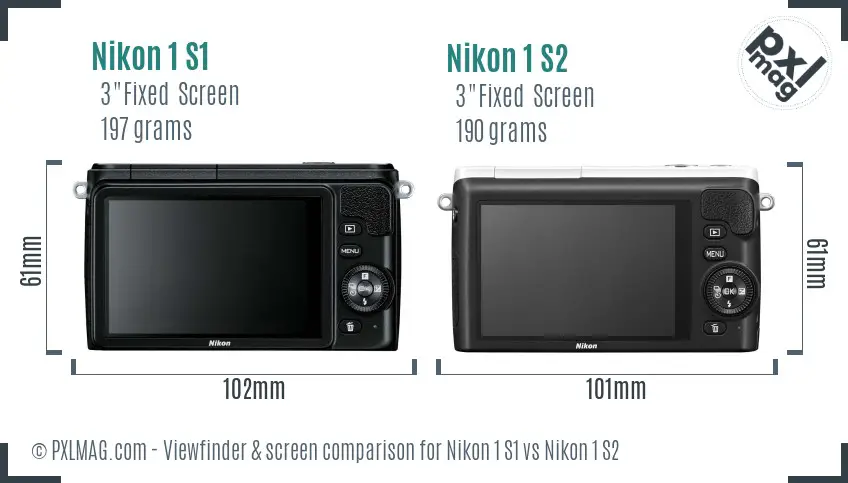 Nikon 1 S1 vs Nikon 1 S2 Screen and Viewfinder comparison