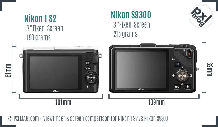 Nikon 1 S2 vs Nikon S9300 Screen and Viewfinder comparison Nikon 1 S2 vs Nikon S9300 Screen and Viewfinder comparison