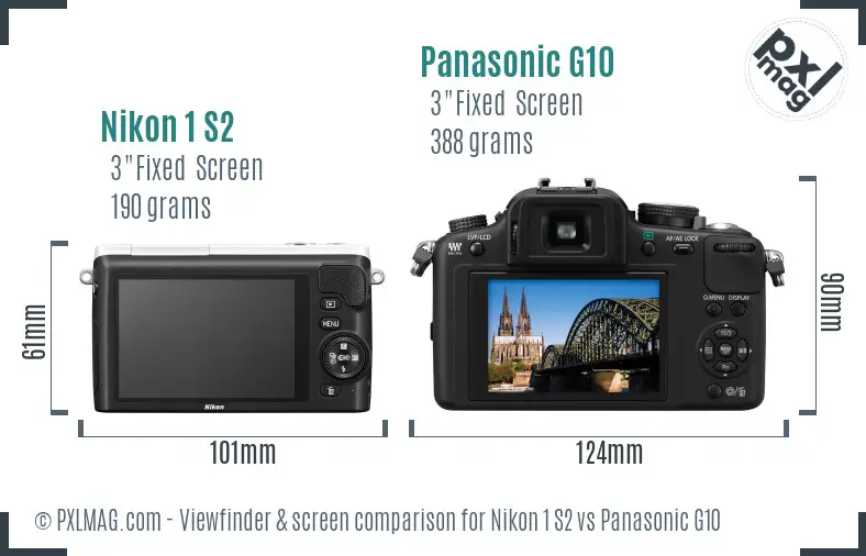Nikon 1 S2 vs Panasonic G10 Screen and Viewfinder comparison Nikon 1 S2 vs Panasonic G10 Screen and Viewfinder comparison