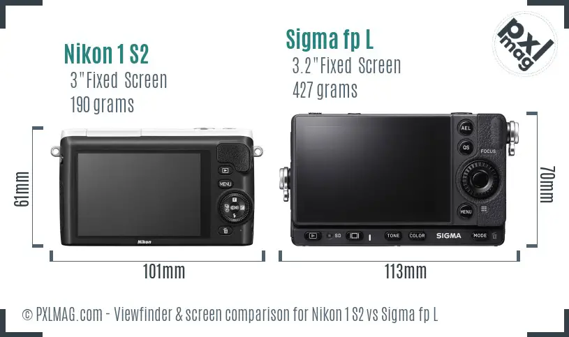 Nikon 1 S2 vs Sigma fp L Screen and Viewfinder comparison Nikon 1 S2 vs Sigma fp L Screen and Viewfinder comparison