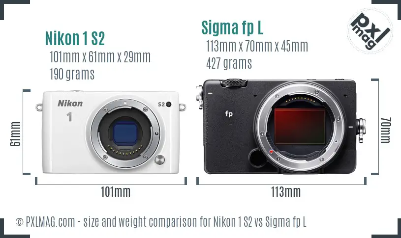 Nikon 1 S2 vs Sigma fp L size comparison Nikon 1 S2 vs Sigma fp L size comparison