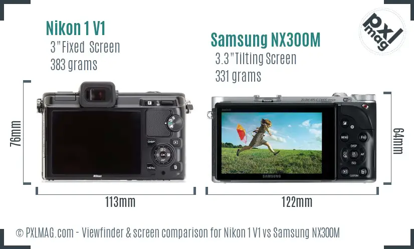Nikon 1 V1 vs Samsung NX300M Screen and Viewfinder comparison Nikon 1 V1 vs Samsung NX300M Screen and Viewfinder comparison