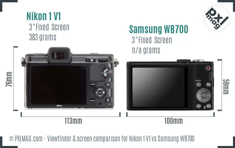 Nikon 1 V1 vs Samsung WB700 Screen and Viewfinder comparison