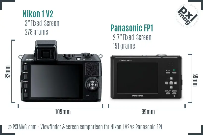 Nikon 1 V2 vs Panasonic FP1 Screen and Viewfinder comparison