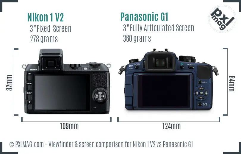 Nikon 1 V2 vs Panasonic G1 Screen and Viewfinder comparison