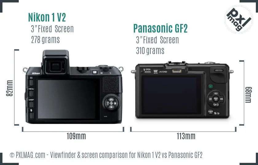 Nikon 1 V2 vs Panasonic GF2 Screen and Viewfinder comparison