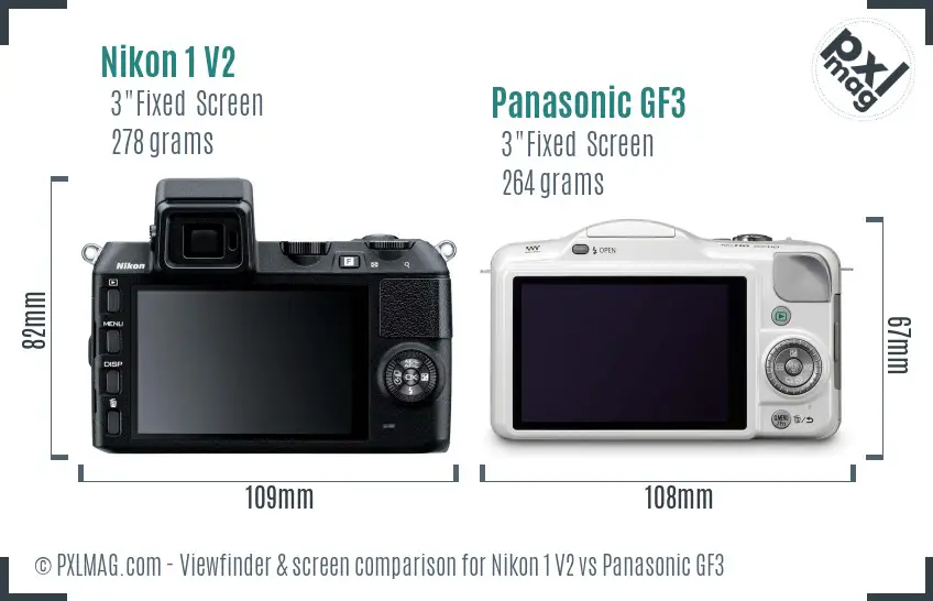 Nikon 1 V2 vs Panasonic GF3 Screen and Viewfinder comparison