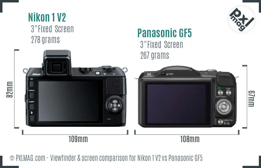 Nikon 1 V2 vs Panasonic GF5 Screen and Viewfinder comparison