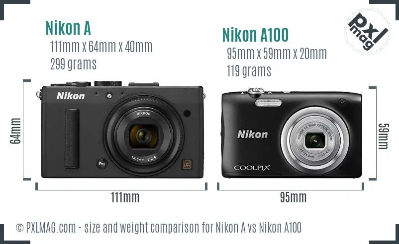Nikon A vs Nikon A100 size comparison