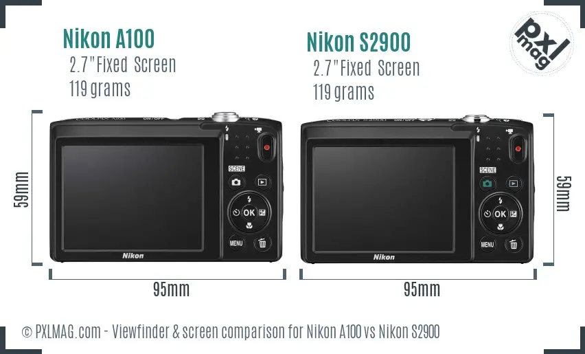 Nikon A100 vs Nikon S2900 Screen and Viewfinder comparison Nikon A100 vs Nikon S2900 Screen and Viewfinder comparison