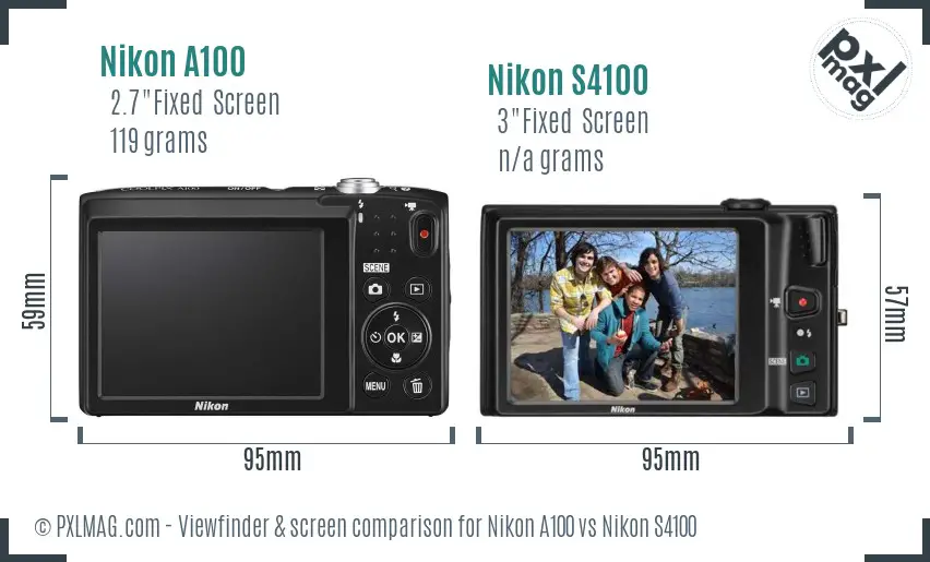 Nikon A100 vs Nikon S4100 Screen and Viewfinder comparison Nikon A100 vs Nikon S4100 Screen and Viewfinder comparison
