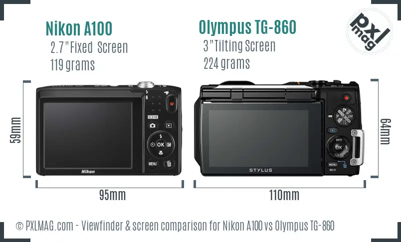 Nikon A100 vs Olympus TG-860 Screen and Viewfinder comparison Nikon A100 vs Olympus TG-860 Screen and Viewfinder comparison
