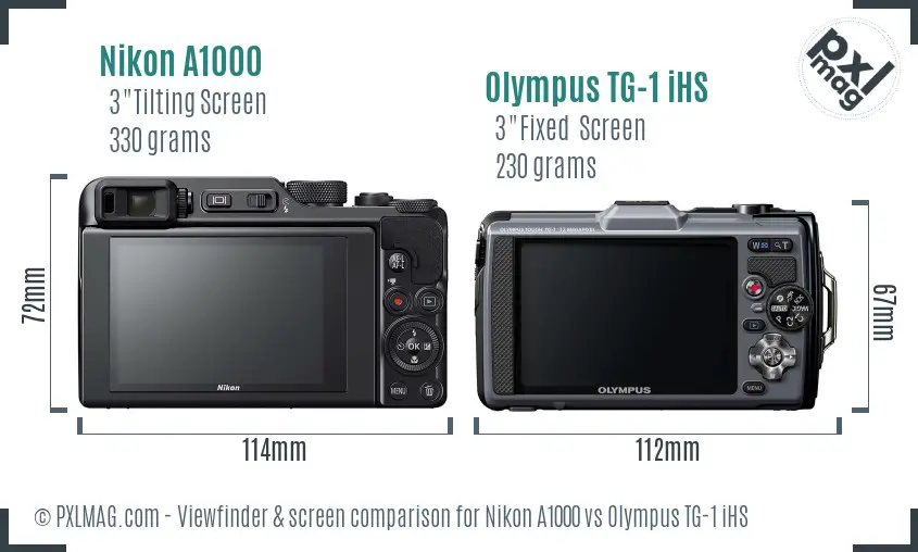 Nikon A1000 vs Olympus TG-1 iHS Screen and Viewfinder comparison Nikon A1000 vs Olympus TG-1 iHS Screen and Viewfinder comparison