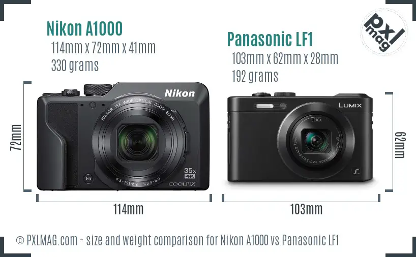 Nikon A1000 vs Panasonic LF1 size comparison Nikon A1000 vs Panasonic LF1 size comparison