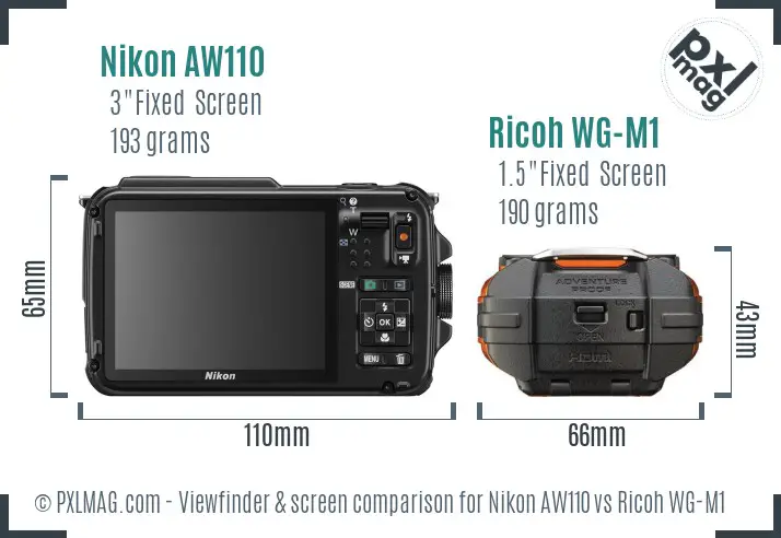 Nikon AW110 vs Ricoh WG-M1 Screen and Viewfinder comparison Nikon AW110 vs Ricoh WG-M1 Screen and Viewfinder comparison