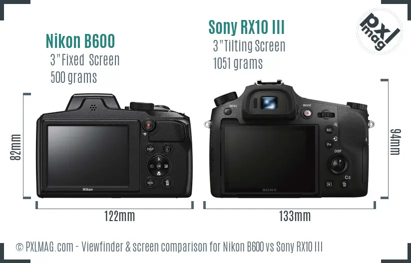 Nikon B600 vs Sony RX10 III Screen and Viewfinder comparison Nikon B600 vs Sony RX10 III Screen and Viewfinder comparison