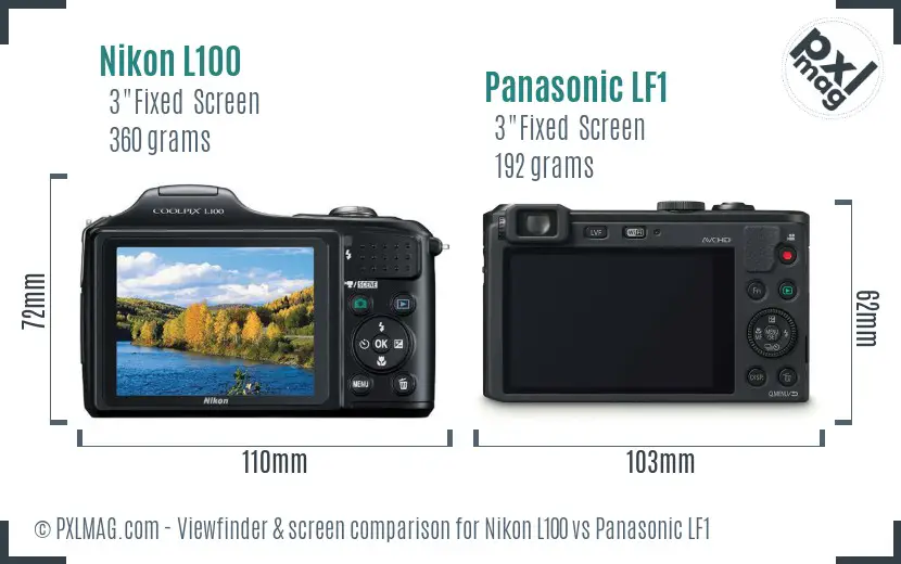 Nikon L100 vs Panasonic LF1 Screen and Viewfinder comparison Nikon L100 vs Panasonic LF1 Screen and Viewfinder comparison