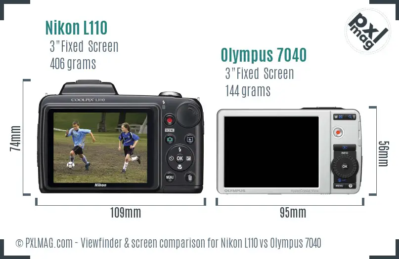 Nikon L110 vs Olympus 7040 Screen and Viewfinder comparison Nikon L110 vs Olympus 7040 Screen and Viewfinder comparison