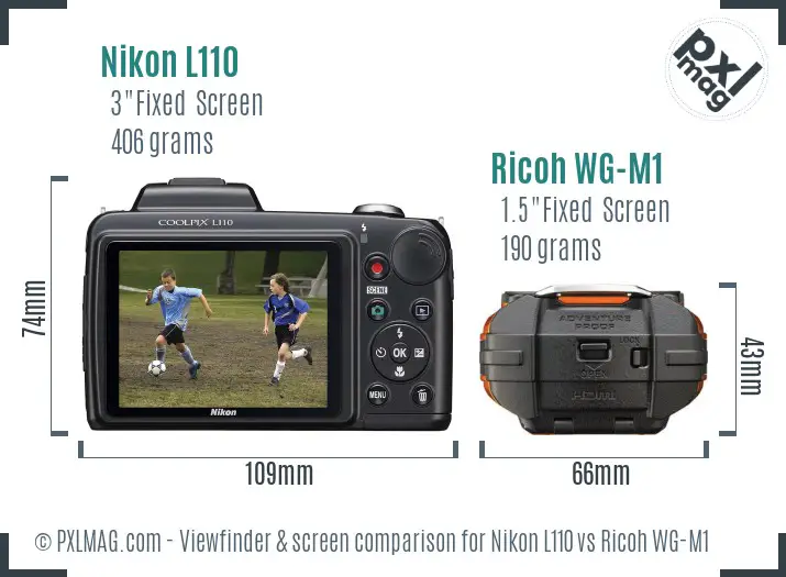 Nikon L110 vs Ricoh WG-M1 Screen and Viewfinder comparison Nikon L110 vs Ricoh WG-M1 Screen and Viewfinder comparison