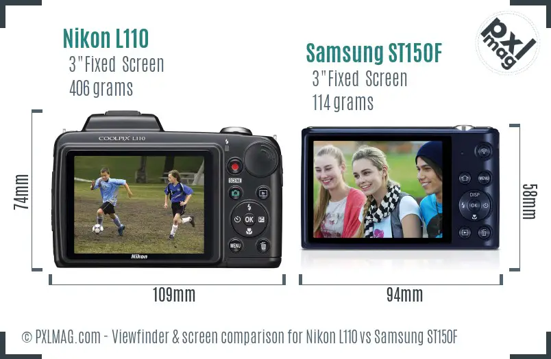 Nikon L110 vs Samsung ST150F Screen and Viewfinder comparison Nikon L110 vs Samsung ST150F Screen and Viewfinder comparison