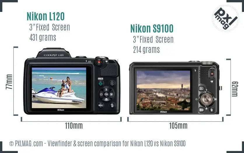 Nikon L120 vs Nikon S9100 Screen and Viewfinder comparison Nikon L120 vs Nikon S9100 Screen and Viewfinder comparison