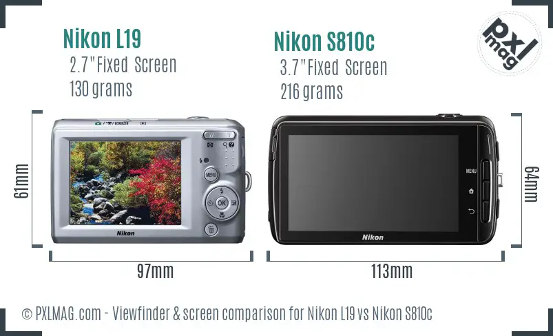 Nikon L19 vs Nikon S810c Screen and Viewfinder comparison Nikon L19 vs Nikon S810c Screen and Viewfinder comparison