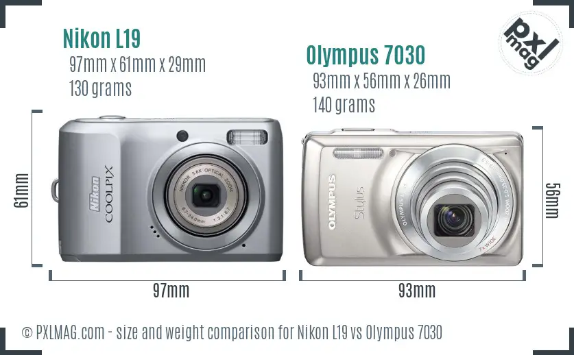 Nikon L19 vs Olympus 7030 size comparison