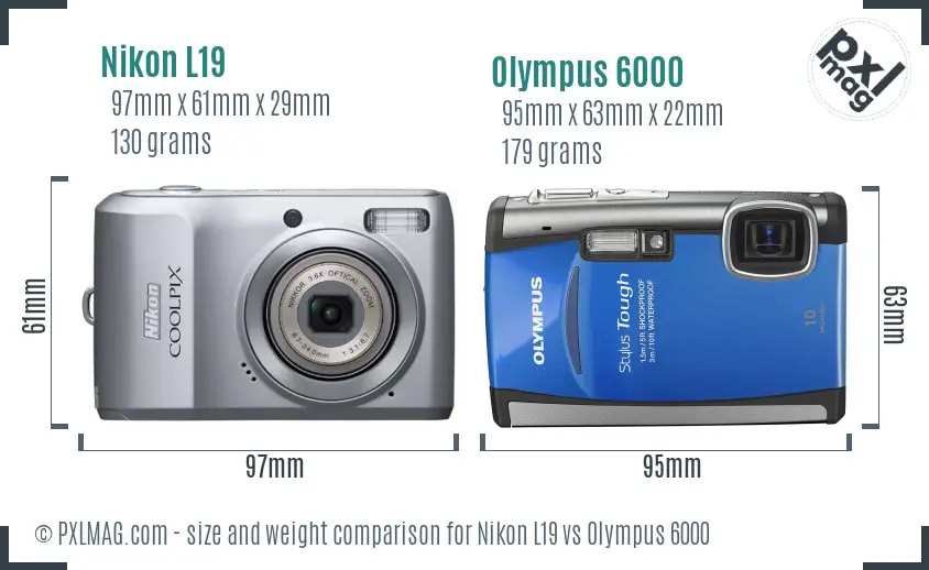 Nikon L19 vs Olympus 6000 size comparison Nikon L19 vs Olympus 6000 size comparison