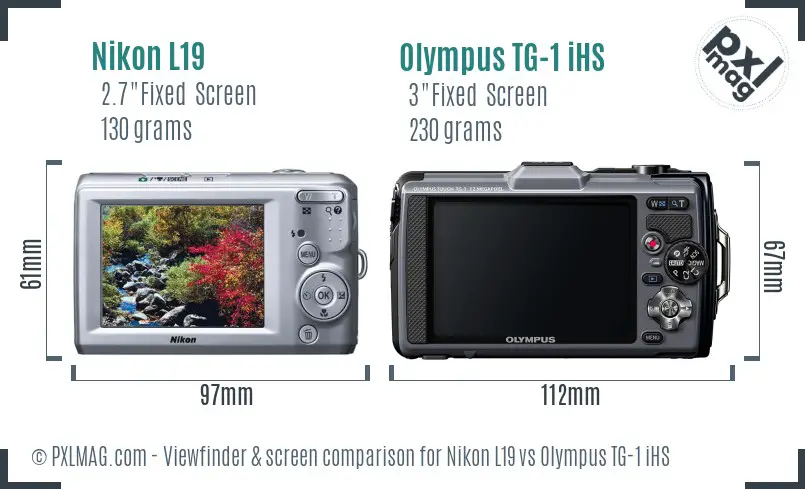 Nikon L19 vs Olympus TG-1 iHS Screen and Viewfinder comparison