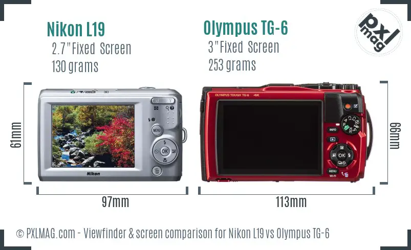 Nikon L19 vs Olympus TG-6 Screen and Viewfinder comparison Nikon L19 vs Olympus TG-6 Screen and Viewfinder comparison