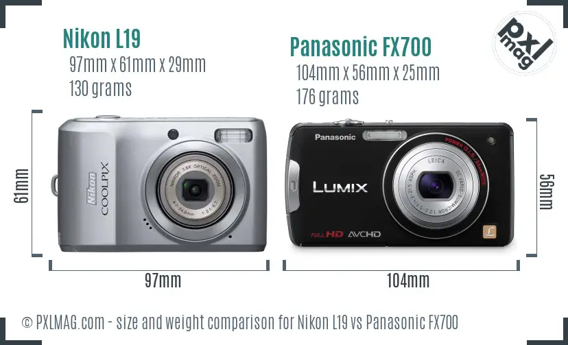 Nikon L19 vs Panasonic FX700 size comparison Nikon L19 vs Panasonic FX700 size comparison