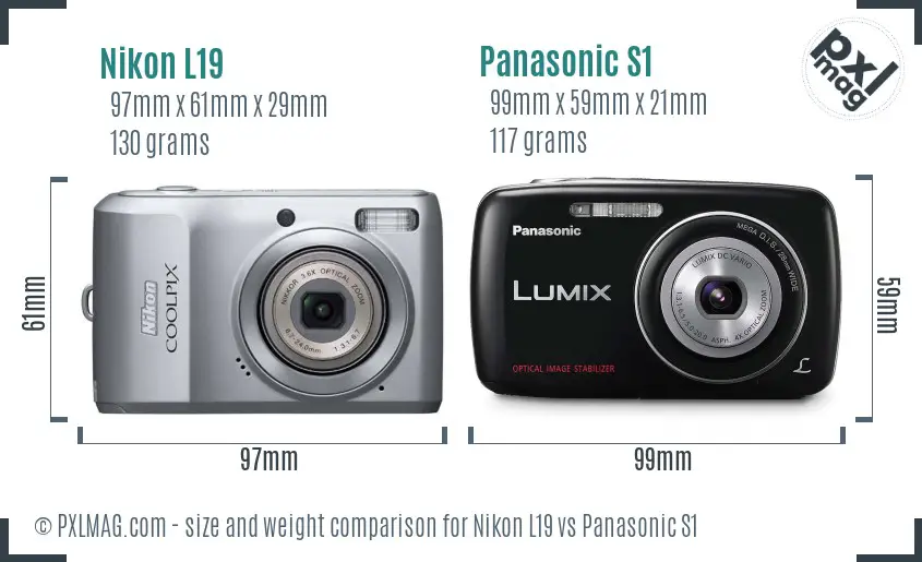 Nikon L19 vs Panasonic S1 size comparison