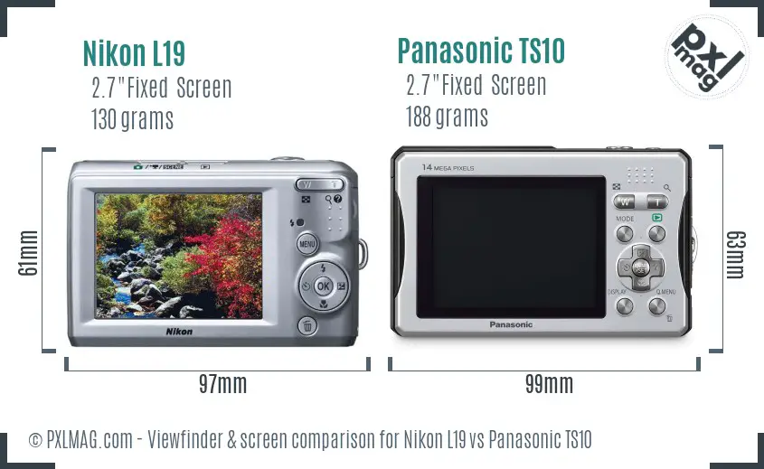 Nikon L19 vs Panasonic TS10 Screen and Viewfinder comparison Nikon L19 vs Panasonic TS10 Screen and Viewfinder comparison
