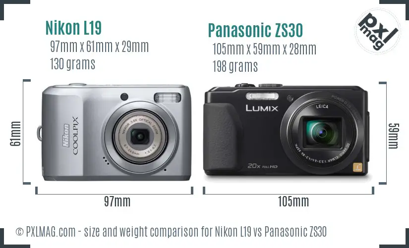 Nikon L19 vs Panasonic ZS30 size comparison Nikon L19 vs Panasonic ZS30 size comparison