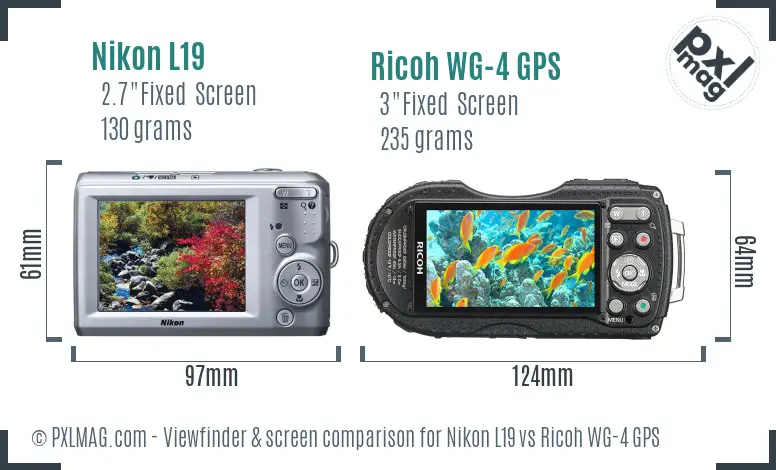 Nikon L19 vs Ricoh WG-4 GPS Screen and Viewfinder comparison Nikon L19 vs Ricoh WG-4 GPS Screen and Viewfinder comparison