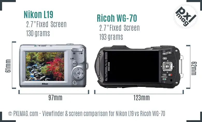 Nikon L19 vs Ricoh WG-70 Screen and Viewfinder comparison Nikon L19 vs Ricoh WG-70 Screen and Viewfinder comparison