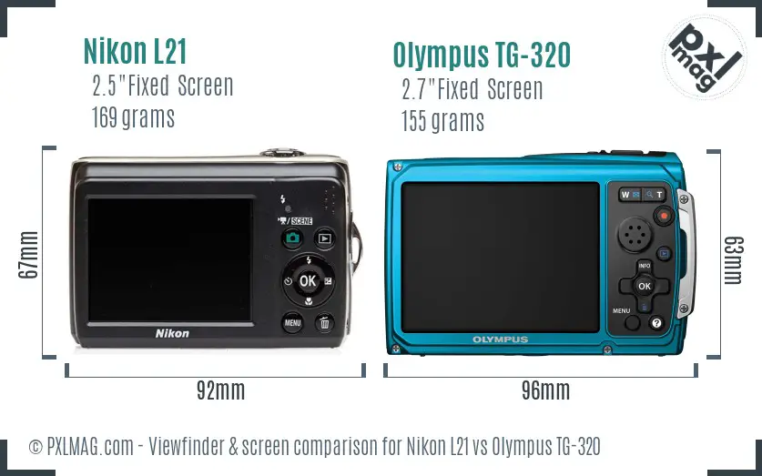 Nikon L21 vs Olympus TG-320 Screen and Viewfinder comparison Nikon L21 vs Olympus TG-320 Screen and Viewfinder comparison