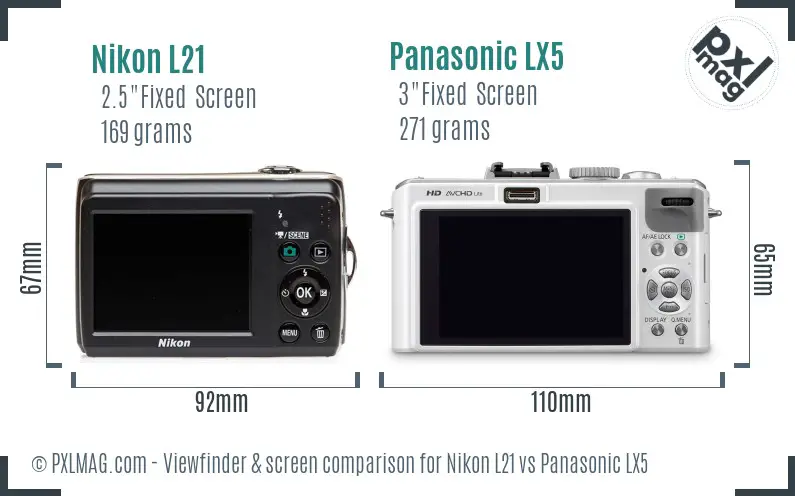 Back LCD screen comparison