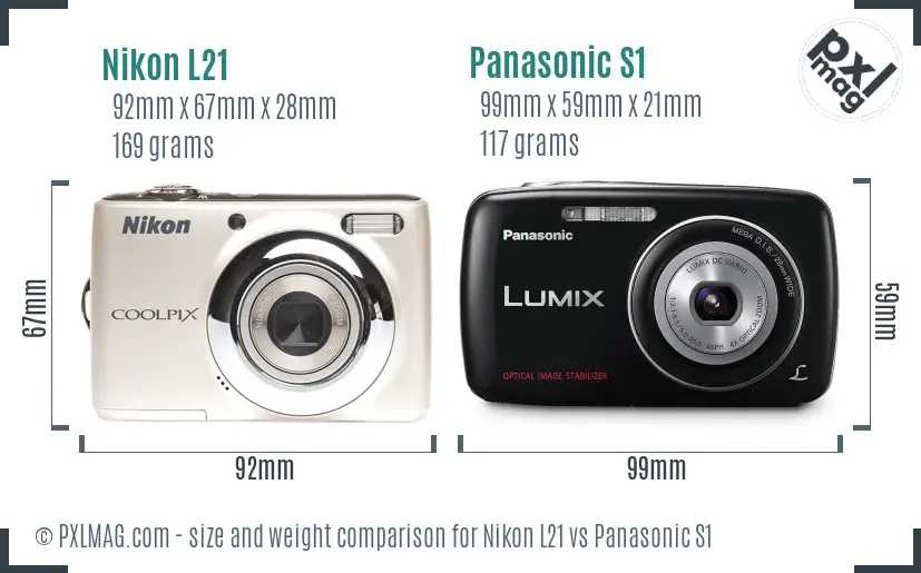 Nikon L21 vs Panasonic S1 size comparison