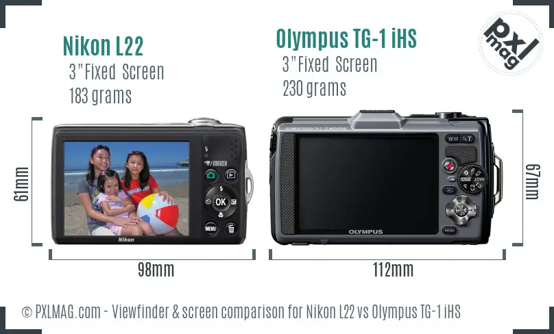 Nikon L22 vs Olympus TG-1 iHS Screen and Viewfinder comparison Nikon L22 vs Olympus TG-1 iHS Screen and Viewfinder comparison