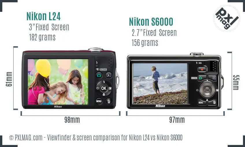 Nikon L24 vs Nikon S6000 Screen and Viewfinder comparison Nikon L24 vs Nikon S6000 Screen and Viewfinder comparison