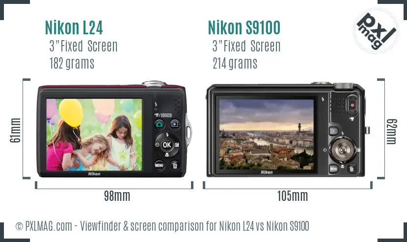 Nikon L24 vs Nikon S9100 Screen and Viewfinder comparison Nikon L24 vs Nikon S9100 Screen and Viewfinder comparison