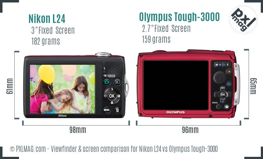 Nikon L24 vs Olympus Tough-3000 Screen and Viewfinder comparison Nikon L24 vs Olympus Tough-3000 Screen and Viewfinder comparison