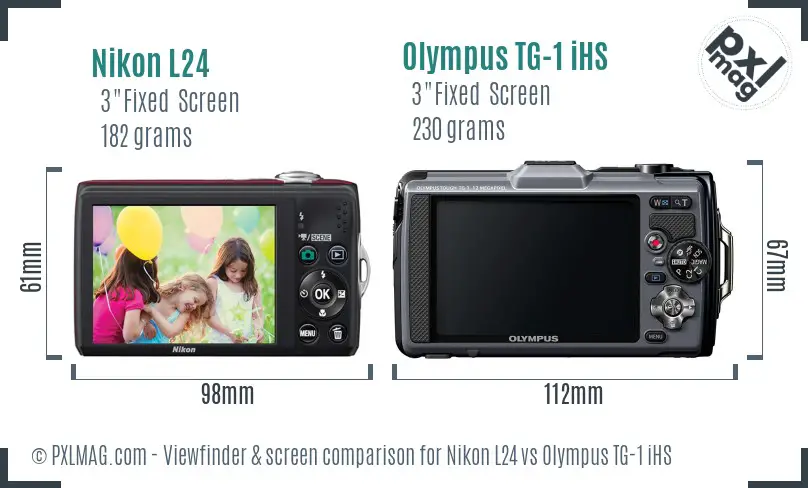 Nikon L24 vs Olympus TG-1 iHS Screen and Viewfinder comparison
