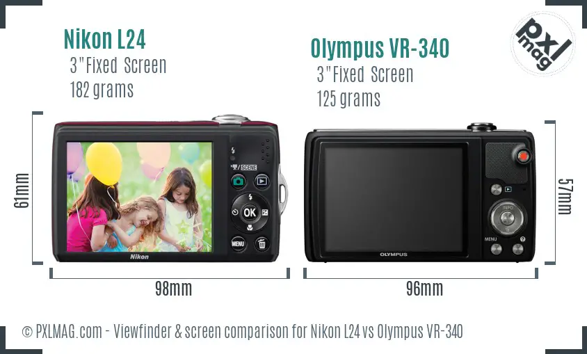 Nikon L24 vs Olympus VR-340 Screen and Viewfinder comparison Nikon L24 vs Olympus VR-340 Screen and Viewfinder comparison
