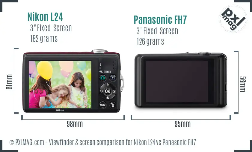 Nikon L24 vs Panasonic FH7 Screen and Viewfinder comparison Nikon L24 vs Panasonic FH7 Screen and Viewfinder comparison