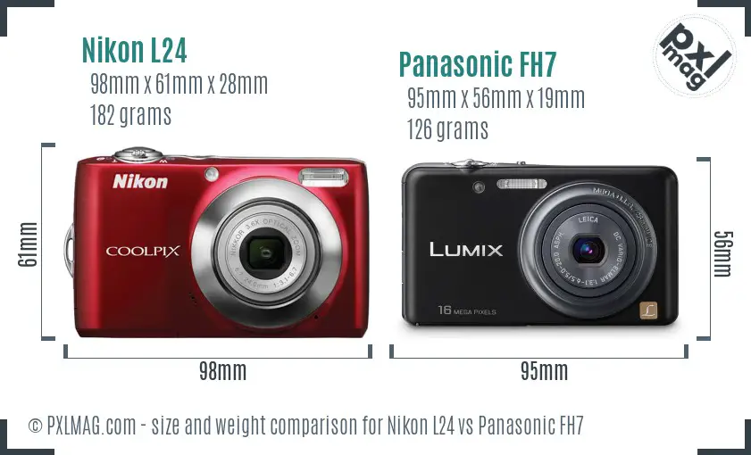 Nikon L24 vs Panasonic FH7 size comparison Nikon L24 vs Panasonic FH7 size comparison